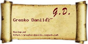 Gresko Daniló névjegykártya